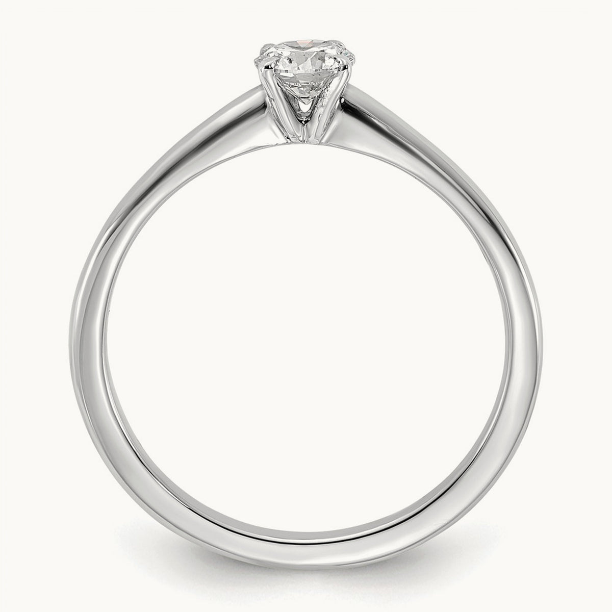 Round Solitaire Engagement Ring, 0.25-5.00 ct tw Lab-Grown Diamond — 1/3 ct, 14K White Gold