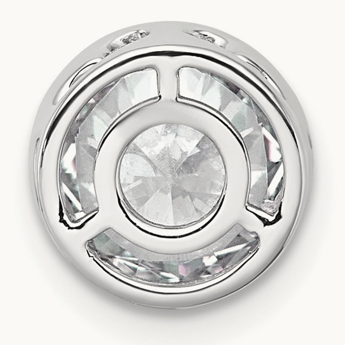 Round Bezel Set Chain Slide Pendant, 0.25-3.00 ct tw Lab-Grown Diamond — 2 ct, 14K White Gold