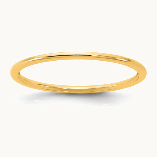 14KY 1mm Half Round Band