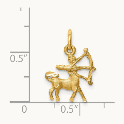 Satin Diamond-cut Sagittarius Zodiac Charm — photo set