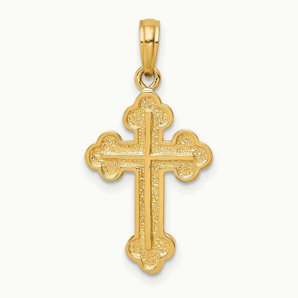 Budded Cross Pendant, 14K