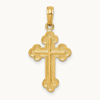 Budded Cross Pendant, 14K