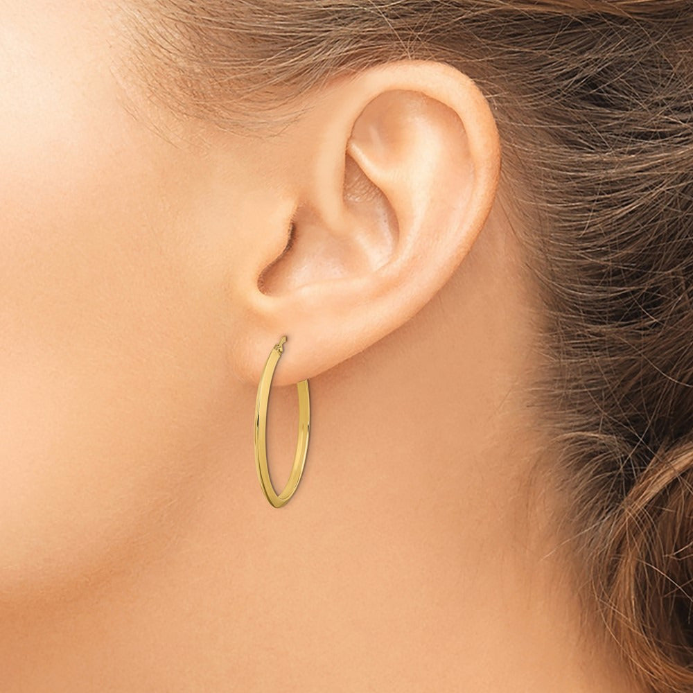 Polished Hoop Earrings — 14K Yellow Gold