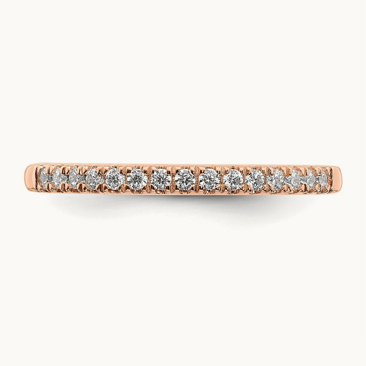 Diamond Wedding Band, 14K Rose Gold