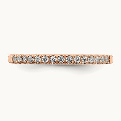 Diamond Wedding Band, 14K Rose Gold