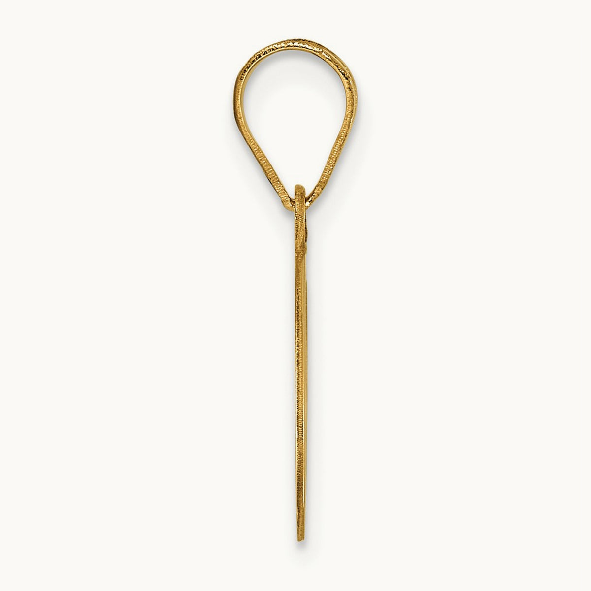 Polished Script Initial Pendant — 14K Yellow Gold, O