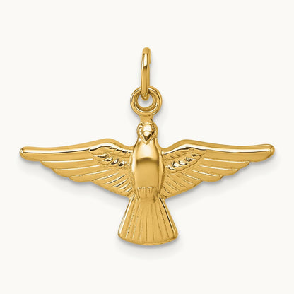 Polished Dove Pendant, 14K