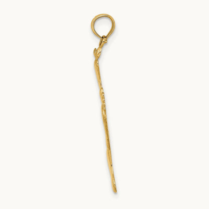 Polished Triple Vertical Feet Charm, 14K