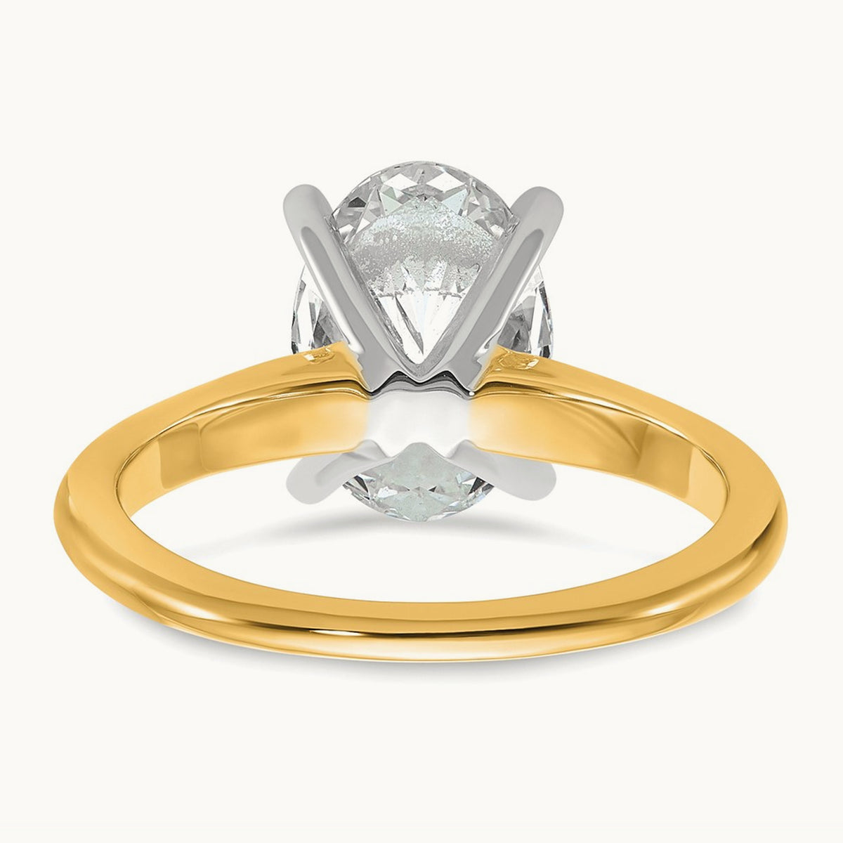 Oval Solitaire Engagement Ring, 0.50-5.00 ct tw Lab-Grown Diamond — 2 1/2 ct, 14K Two-Tone
