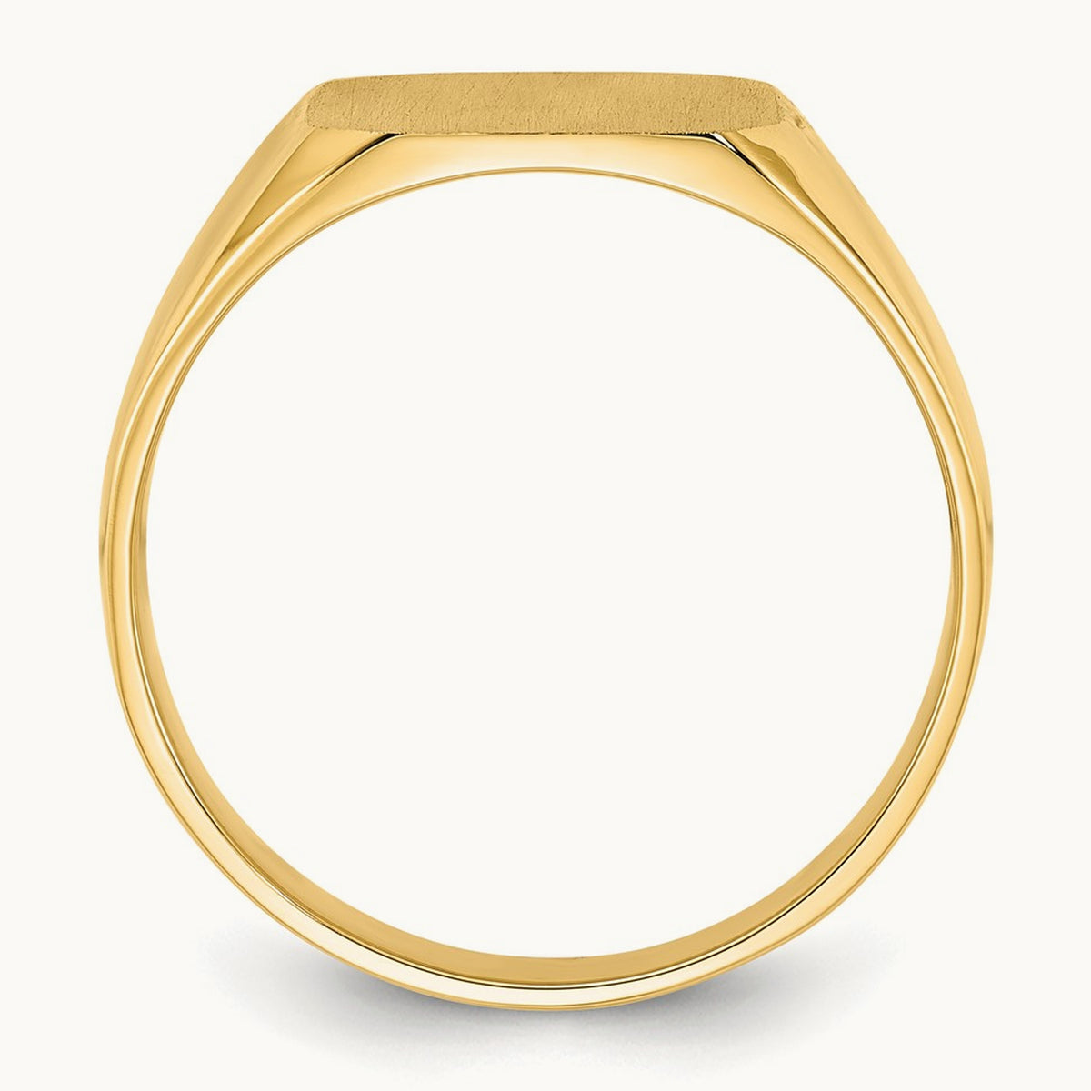 13.0x12. Closed Back Mens Signet Ring, 0mm, 14K