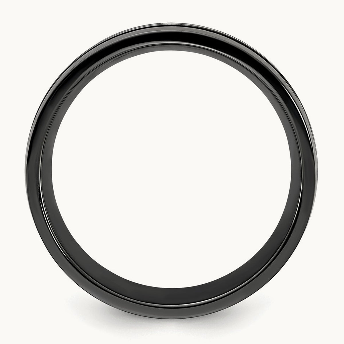 Black Zirconium Brushed and Polished Rose IP-plated Band, 8.00mm