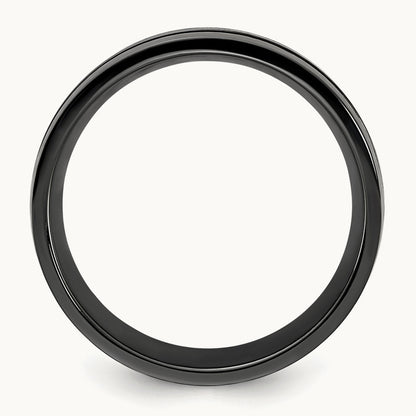 Black Zirconium Brushed and Polished Rose IP-plated Band, 8.00mm
