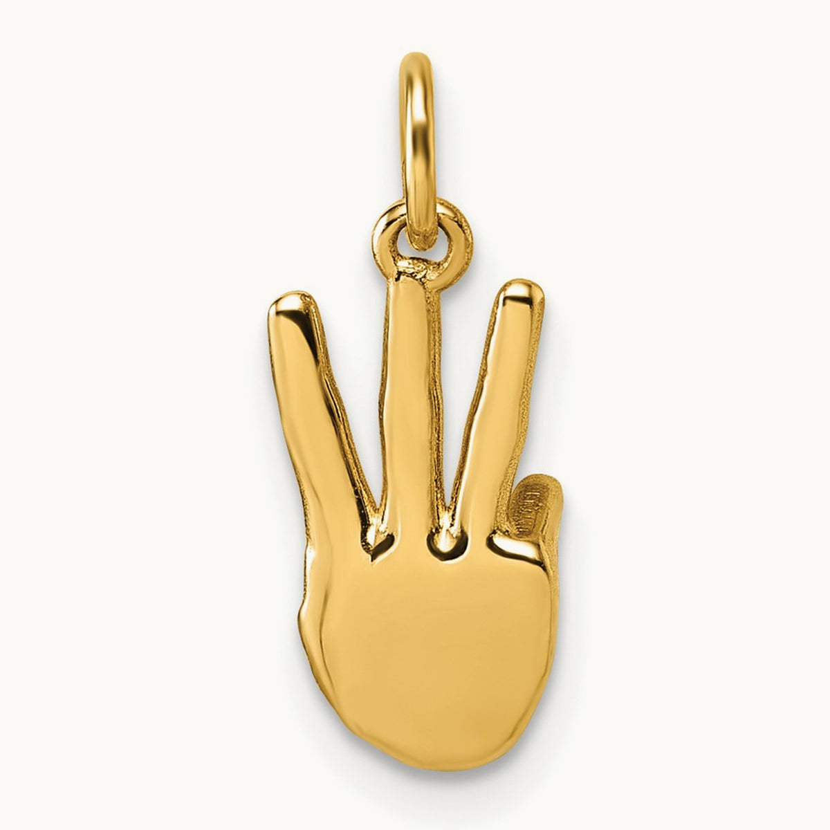 American Sign Language Alphabet Fingerspelling Sign W Pendant, 14K