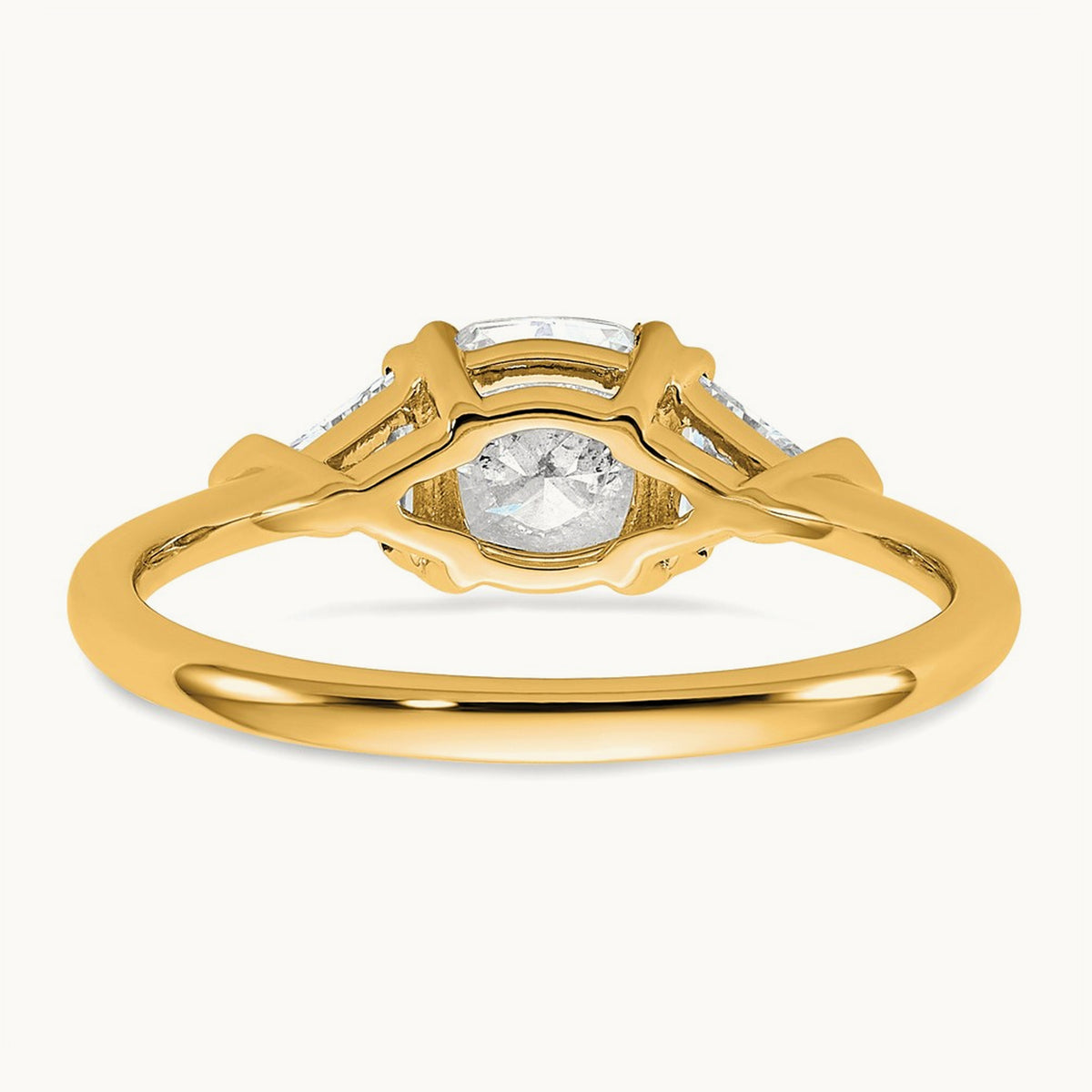 Triangle Cushion Semi-Mount Engagement Ring, 0.50-1.00 ct tw Lab-Grown Diamond — 1/2 ct, 14K Yellow Gold