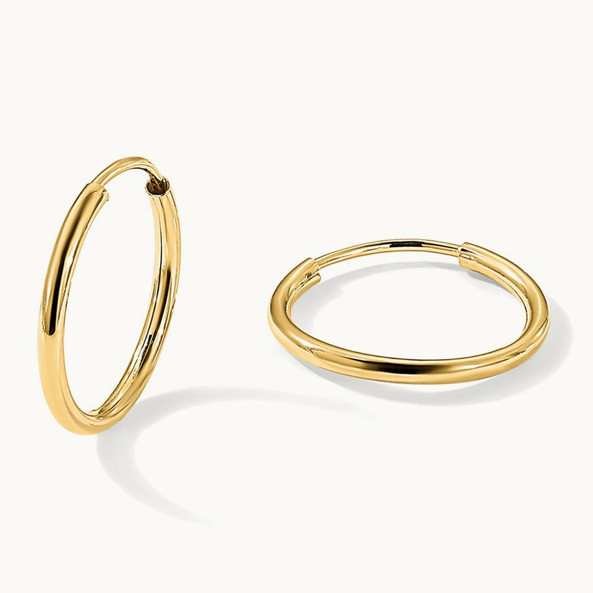 Polished Round Endless Hoop Earrings, 14K