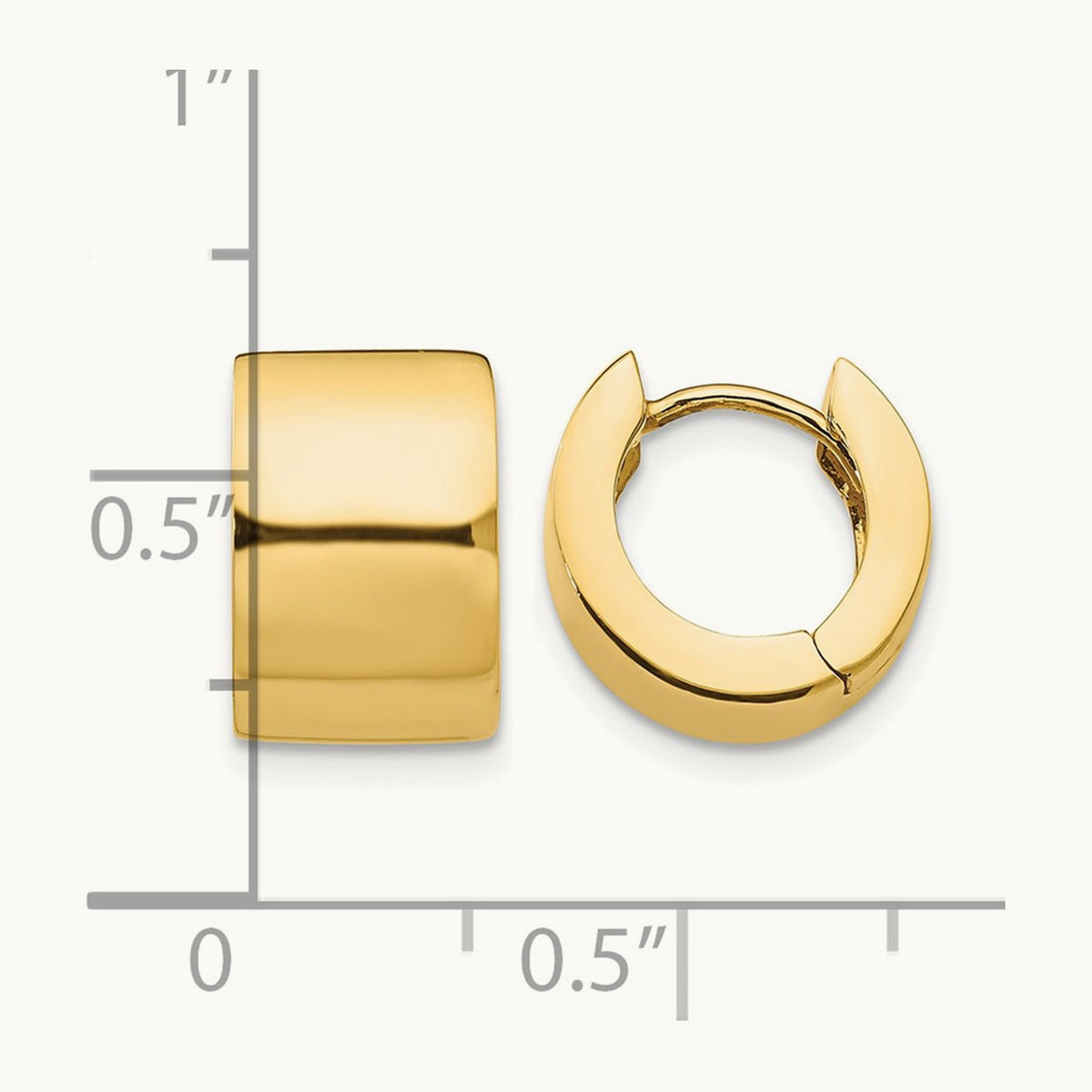 Round Hinged Hoop Earrings, 14K