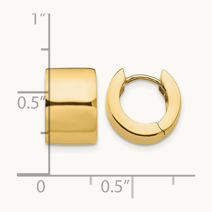 Round Hinged Hoop Earrings, 14K
