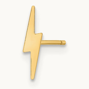 Single 14K Polished Lightning Bolt Post Earring