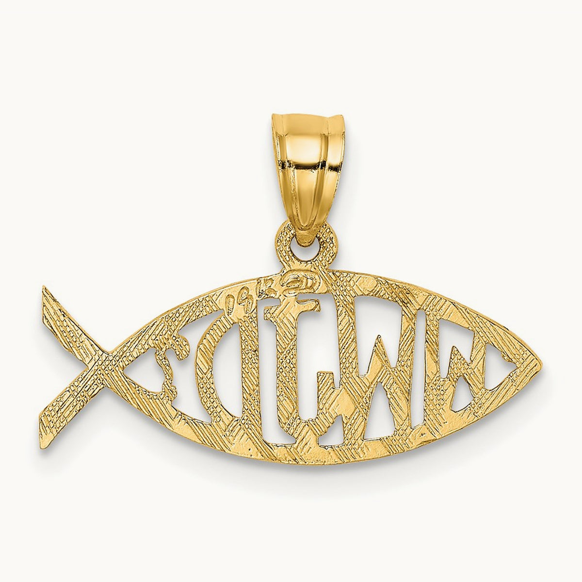 WWJD Ichthus Charm, 14K