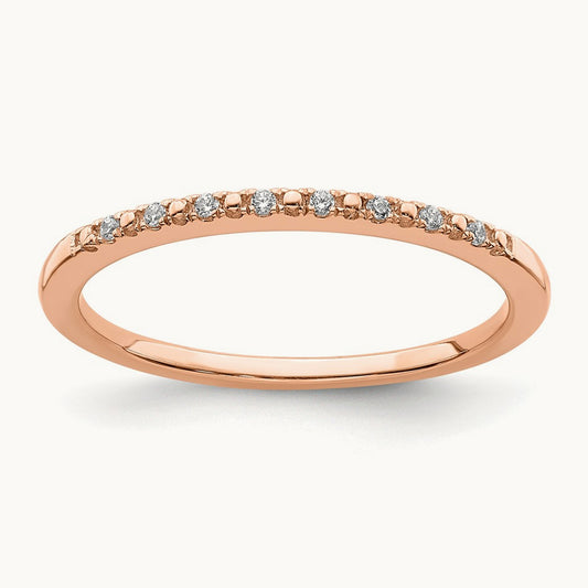 Diamond Wedding Band, 14K Rose Gold