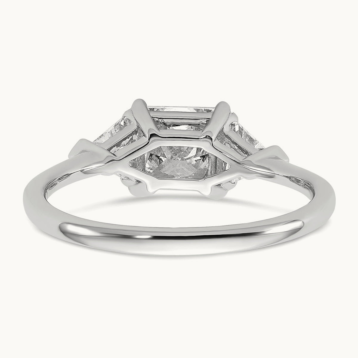 Princess/Trillion Engagement Ring, 1.50-4.00 ct tw Lab-Grown Diamond — 1 1/2 ct, 14K White Gold