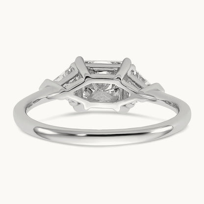 Princess/Trillion Engagement Ring, 1.50-4.00 ct tw Lab-Grown Diamond — 1 1/2 ct, 14K White Gold