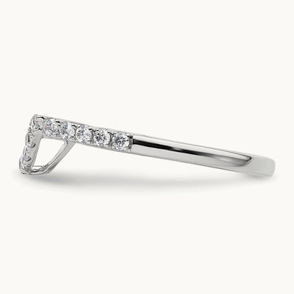 Diamond Contour Wedding Band, 14K White Gold