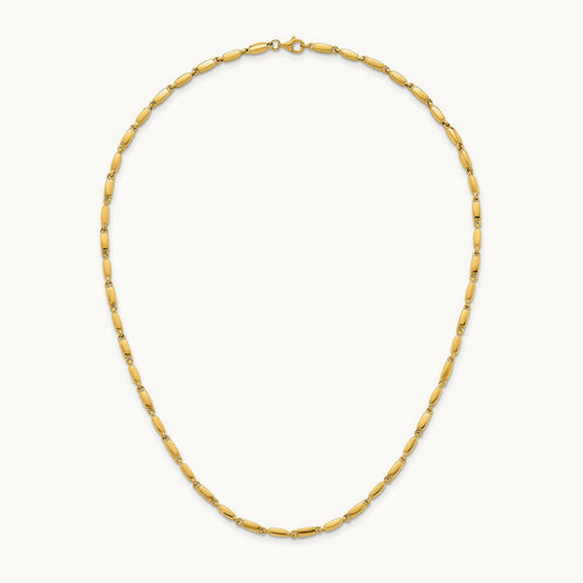 Polished Fancy Link Necklace, 3mm, 14K