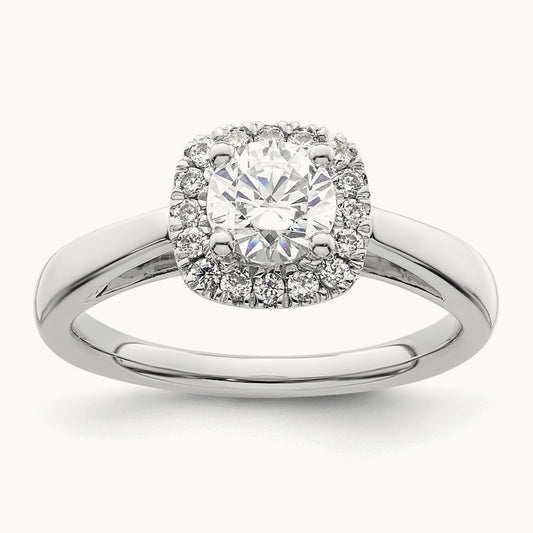 Round Semi-Mount Halo Engagement Ring, 0.20 ct tw