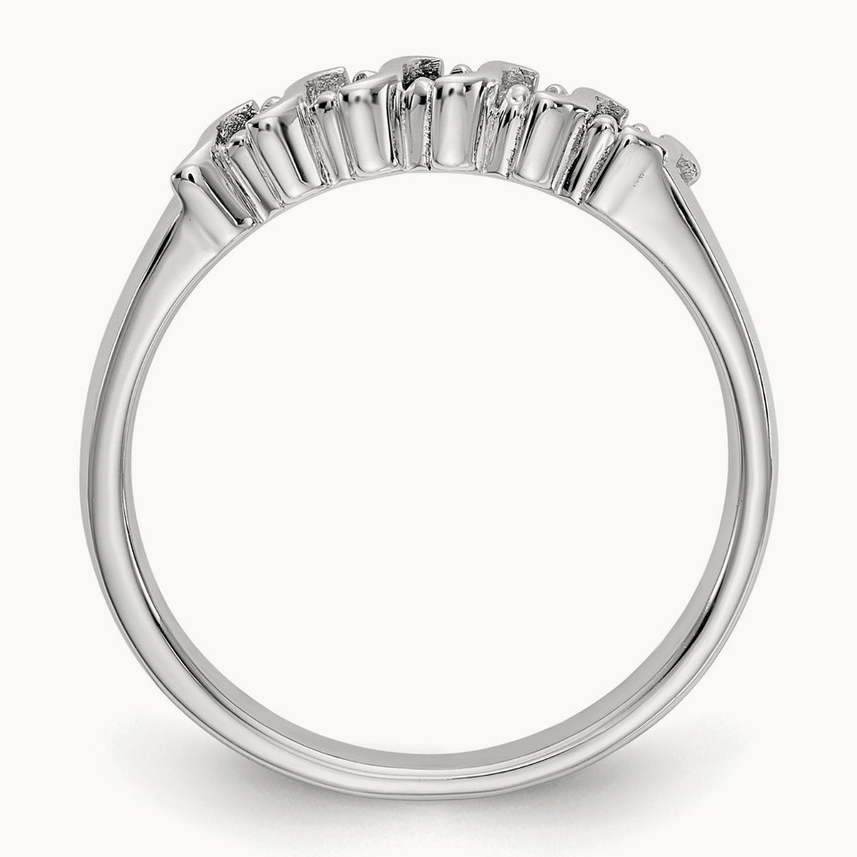 Diamond with Sapphire Band — 14K White Gold, 0.09 ct, 7