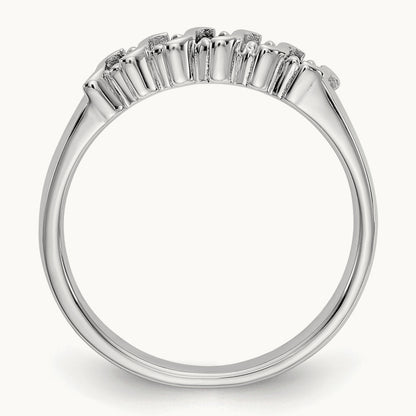 Diamond with Sapphire Band — 14K White Gold, 0.09 ct, 7