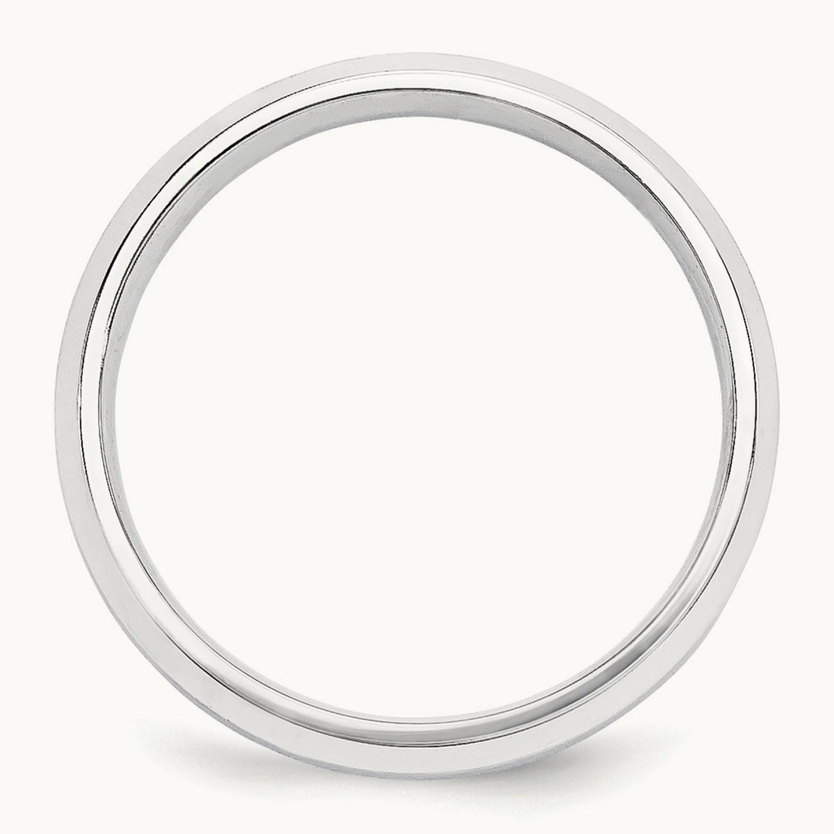 Polished Beveled Edge Wedding Band, 5mm, Platinum