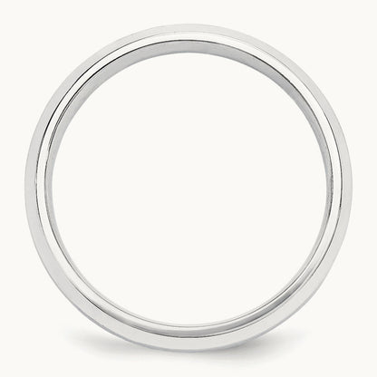 Polished Beveled Edge Wedding Band, 5mm, Platinum