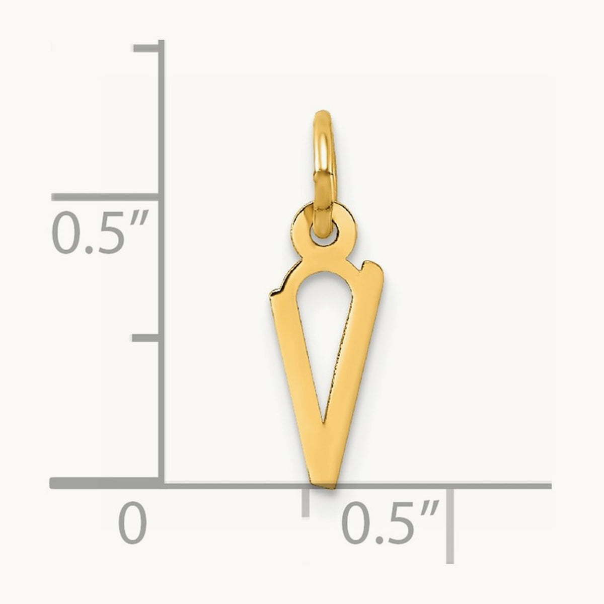 Small Slanted Block Initial Charm — 14K Yellow Gold, V