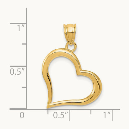 Polished Dangling Heart Pendant — 25mm