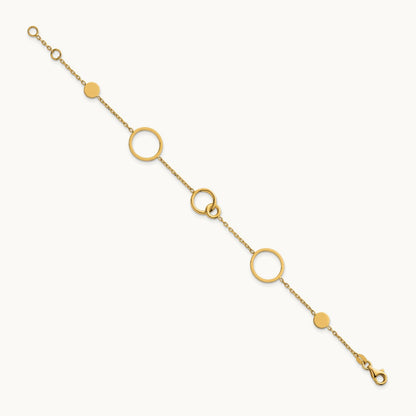 Polished Circle Pattern Bracelet, 14K