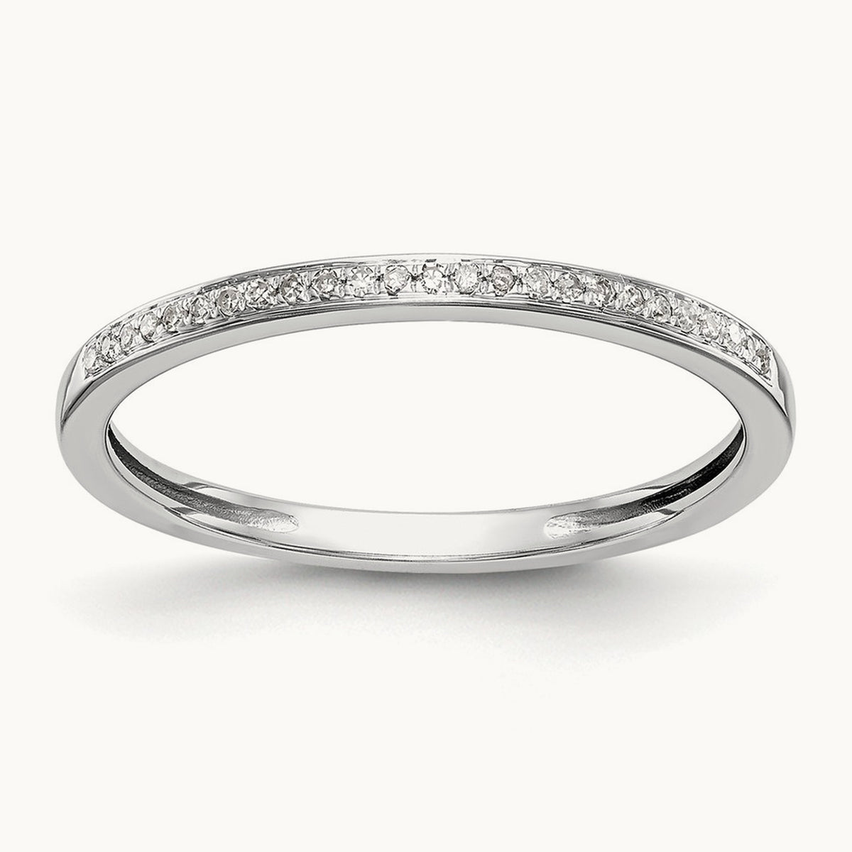 Set of 2 White Gold Diamond Wedding Band, 10K