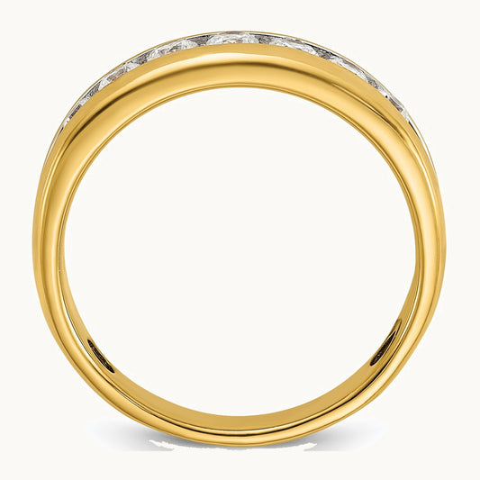 IBGoodman 14K with White Rhodium Men's Polished 1/2 Carat AA Quality Diamond Ring