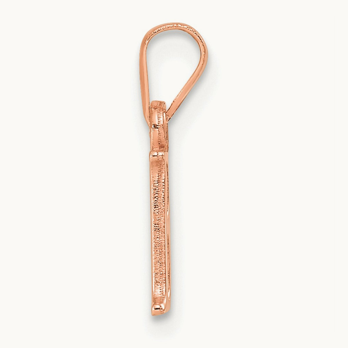 Polished Block Initial Pendant — 14K Rose Gold, B