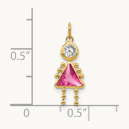 October Girl Birthstone Charm, 14K
