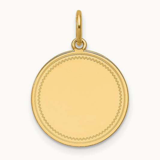 Plain .035 Gauge Engravable Round Disc Charm — 21.2mm