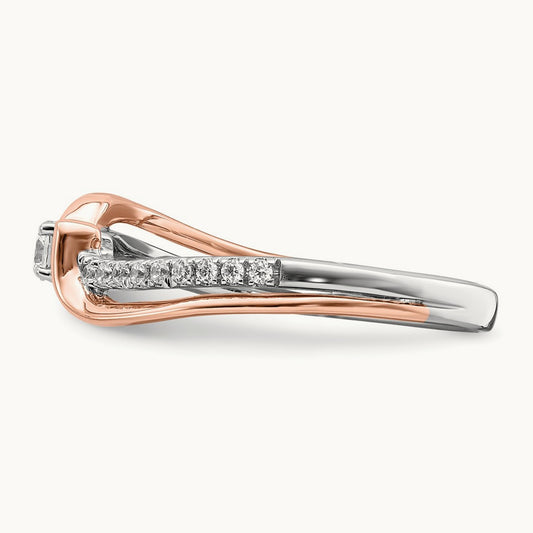 First Promise Diamond Complete Promise Ring, 14K White with Rose Gold
