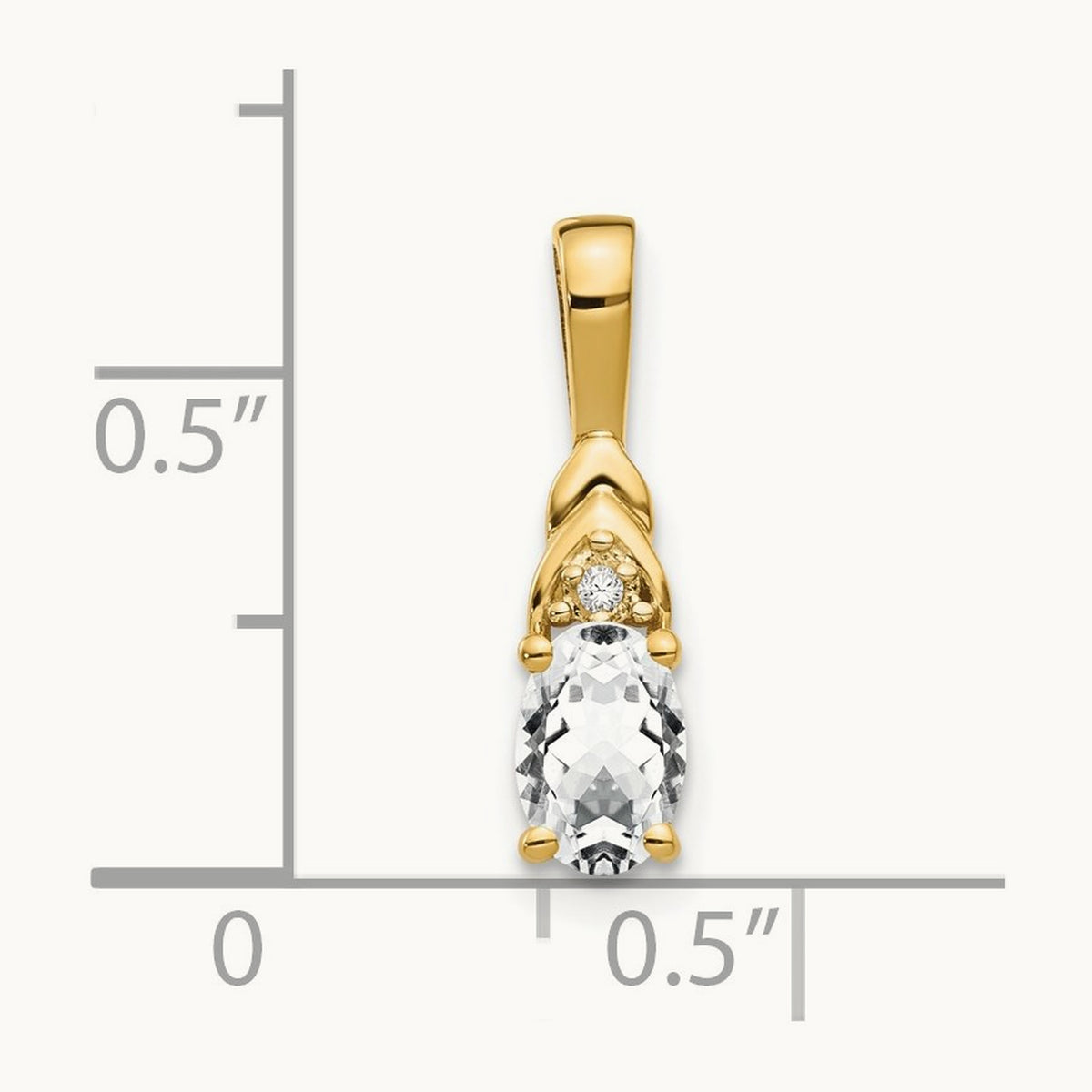 Topaz and Diamond Pendant — 14K Yellow Gold