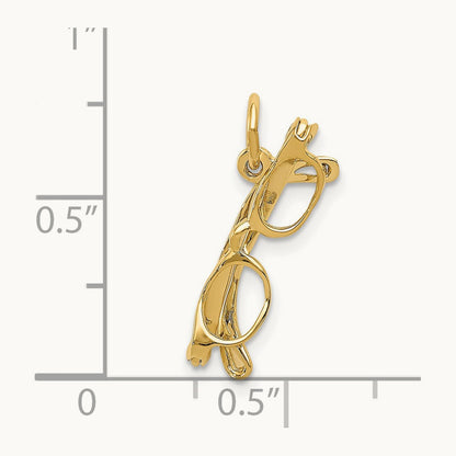 Moveable Glasses Charm, 14K
