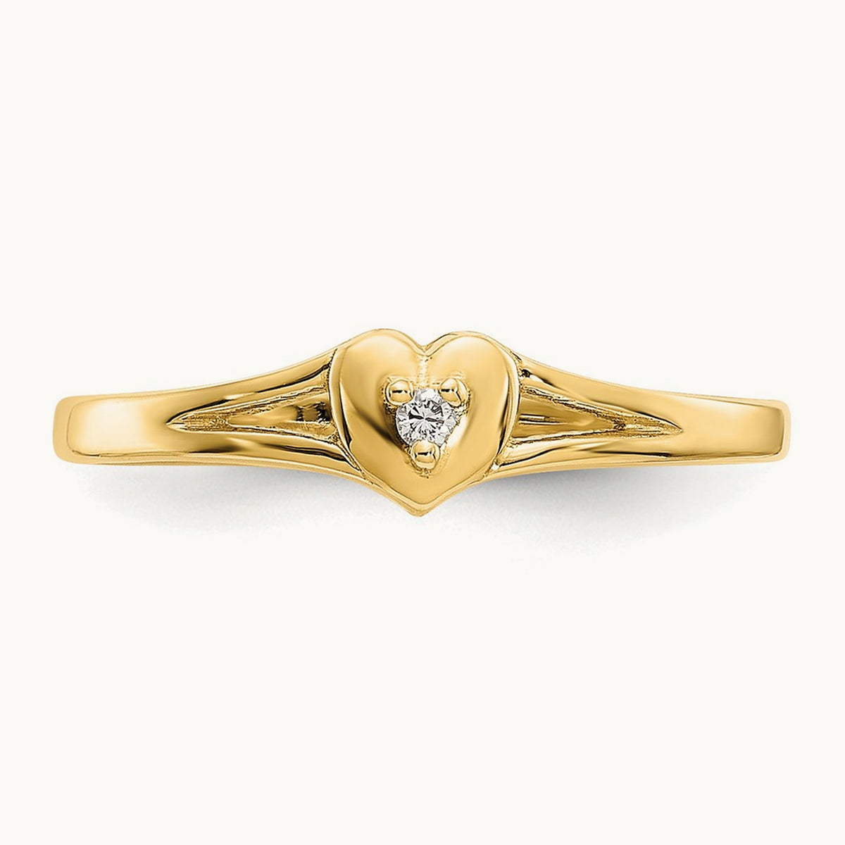 Diamond Heart Toe Ring — 14K White Gold