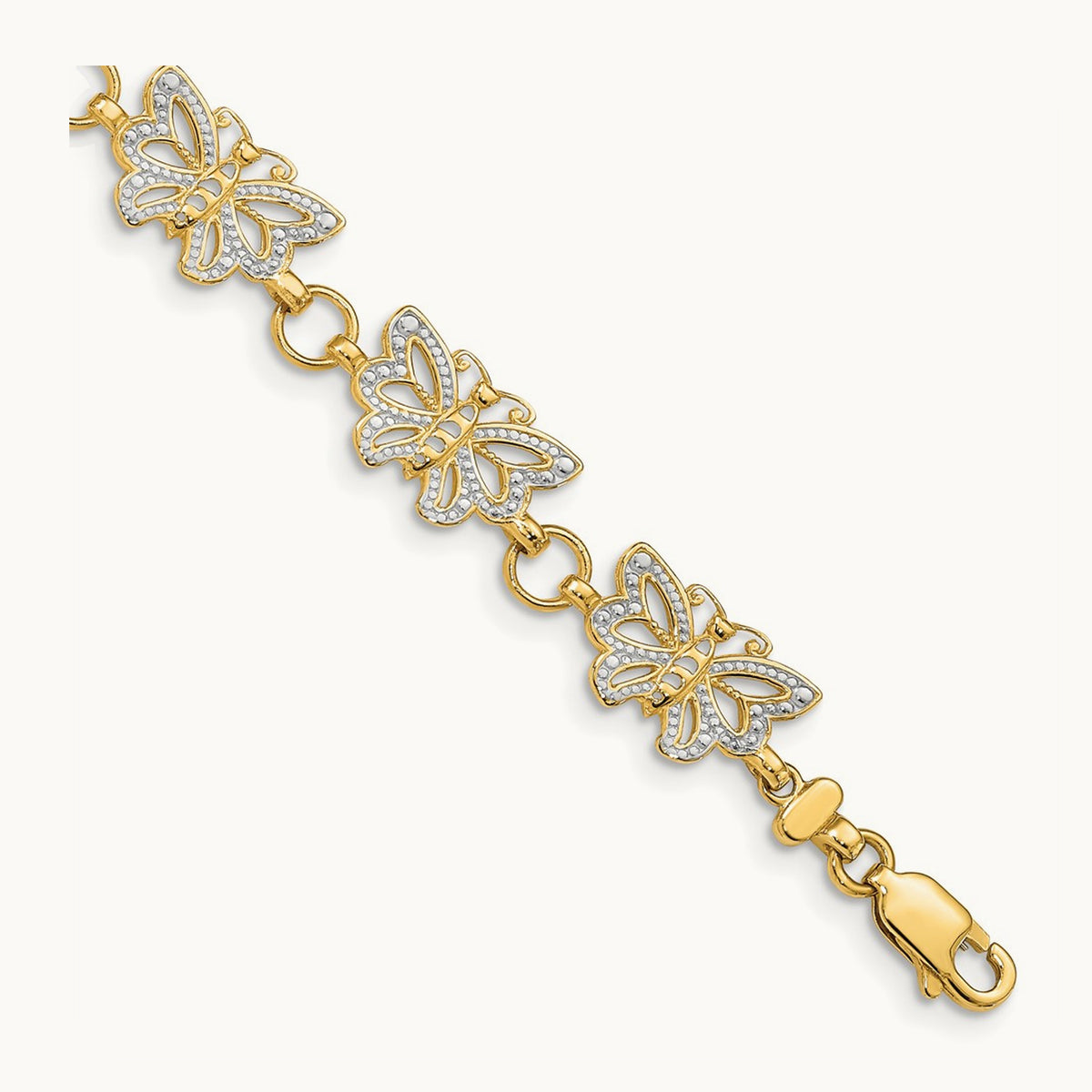 w/Rhodium Butterfly Bracelet, 14K