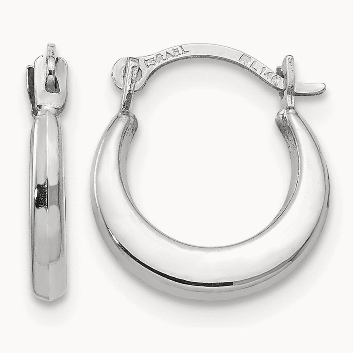 Small Hoop Earrings — 14K White Gold