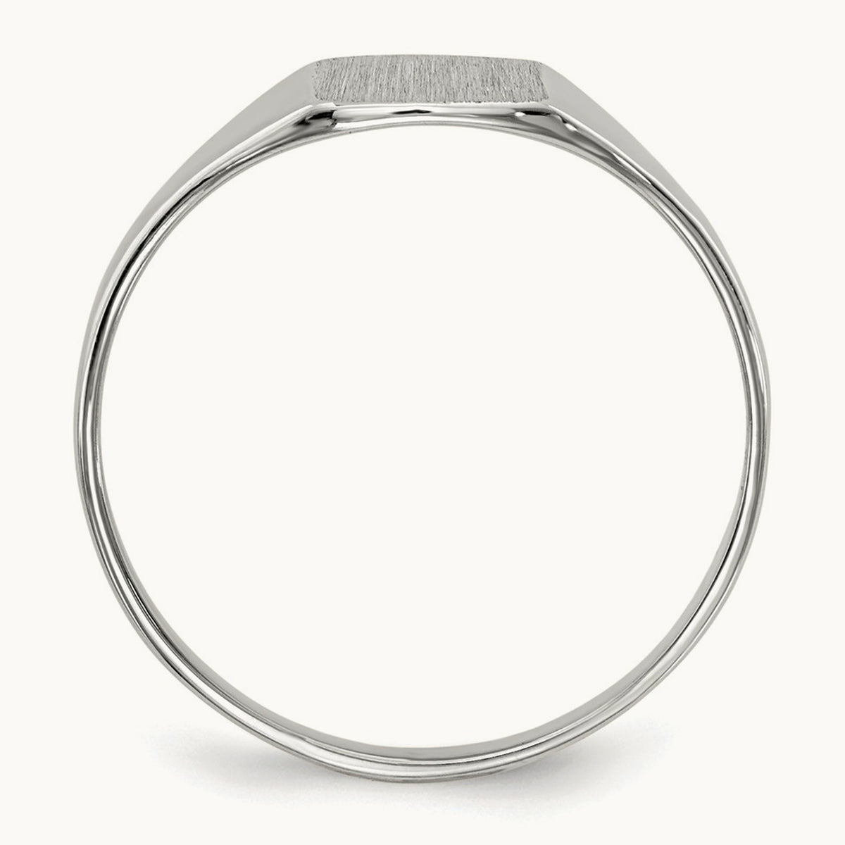 7.0x8. Closed Back Signet Ring, 5mm, 14K White Gold