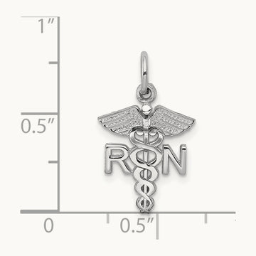 RN Charm, 14K White Gold