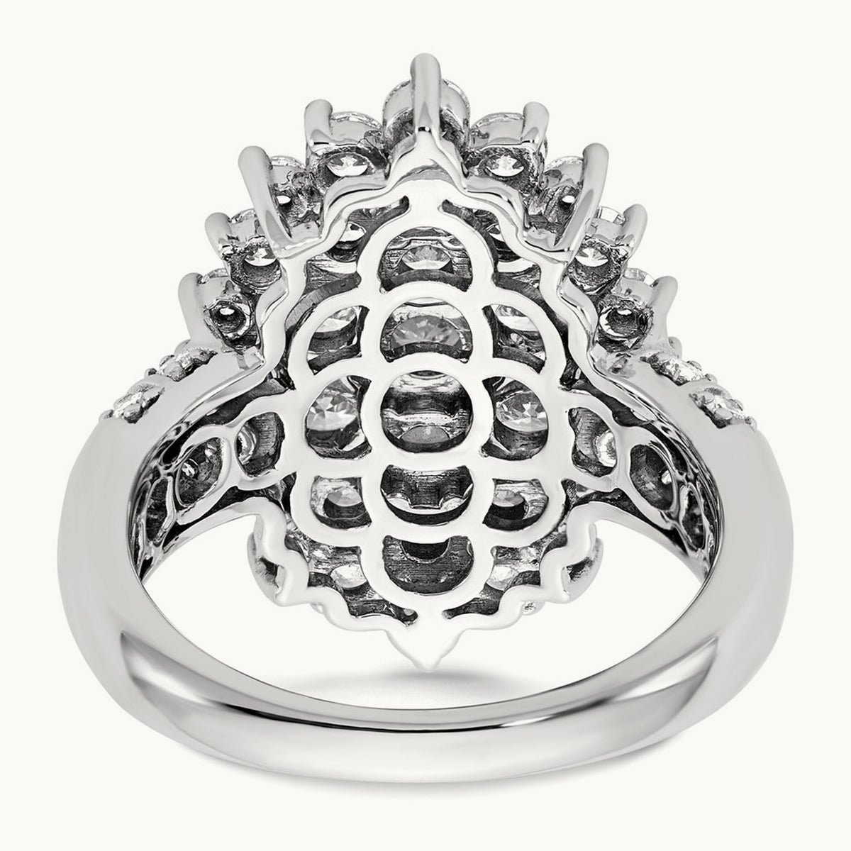 Cluster Fashion Ring, 2.50 ct tw Lab-Grown Diamond — 14K White Gold